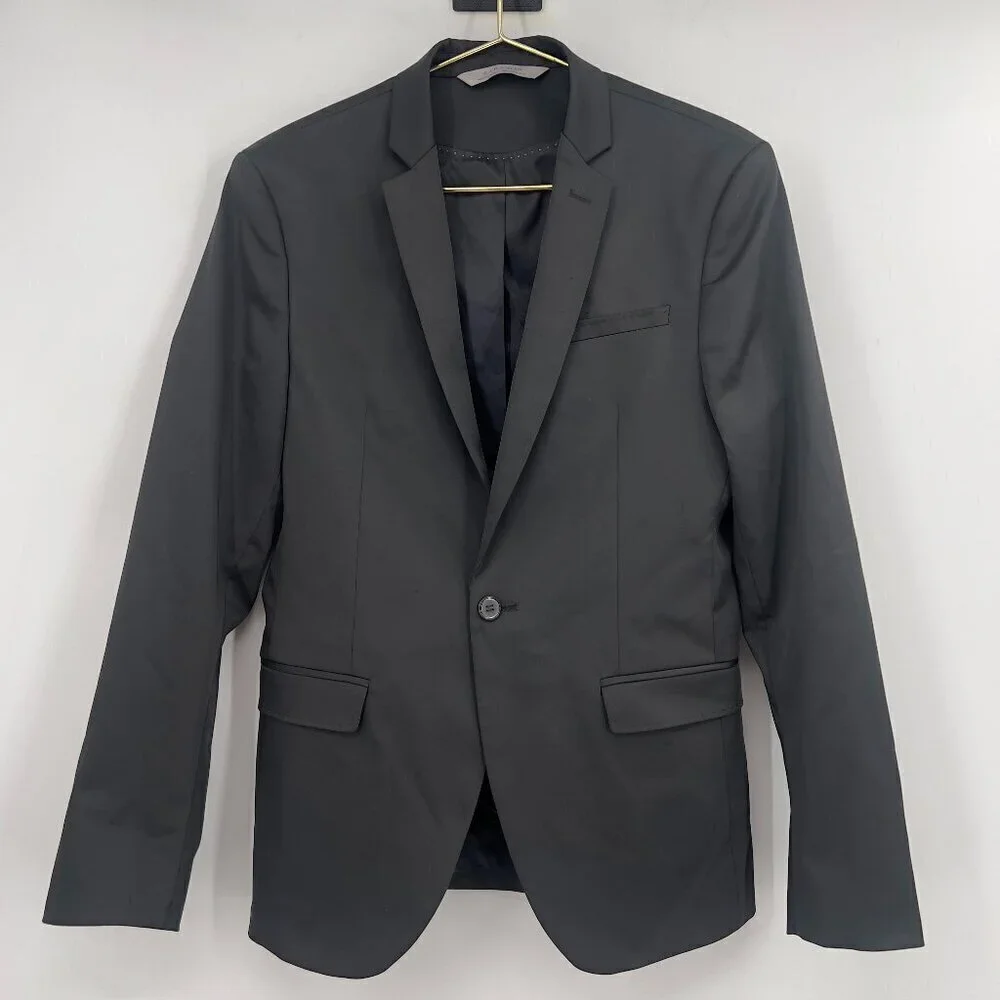 Zara Man Black Blazer Jacket – Size 38 USA / EUR 48 – Slim Fit